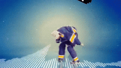 Man In Blue And Yellow Hockey Uniform GIF