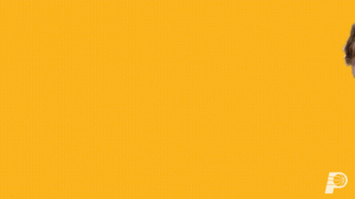 Man In Blue And Yellow Pacers Jersey GIF