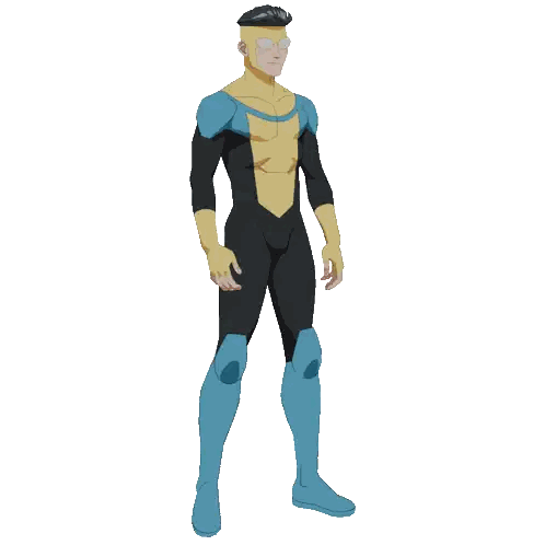 Man In Blue And Yellow Superhero Costume Sticker