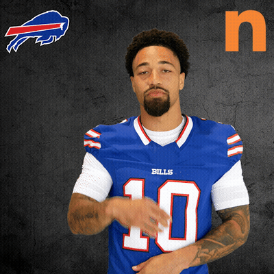Man In Blue Bills Jersey Number 10 GIF