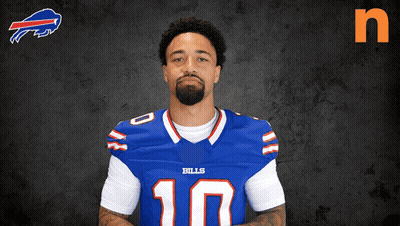 Man In Blue Bills Jersey Number 10 GIF