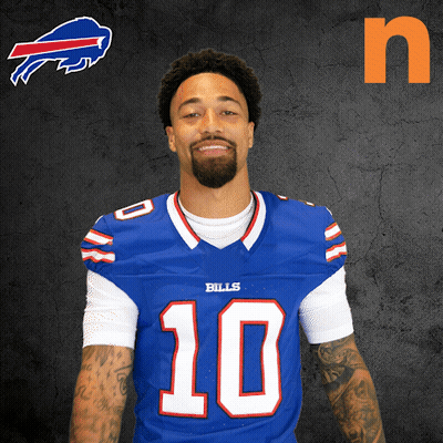 Man In Blue Bills Jersey Number 10 GIF