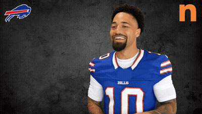Man In Blue Bills Jersey Number 10 GIF