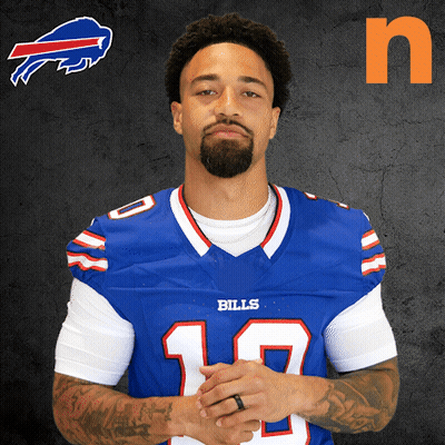 Man In Blue Bills Jersey Number 17 GIF