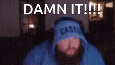 Man In Blue Cash Hoodie Says Damn It GIF