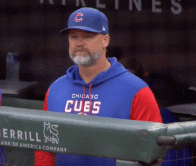 Man In Blue Chicago Cubs Sweatshirt GIF