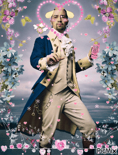 Man In Blue Coat Surrounded By Flowers And Hearts Picmix GIF