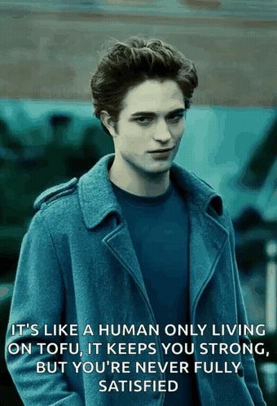 Man In Blue Coat With Tofu Quote GIF