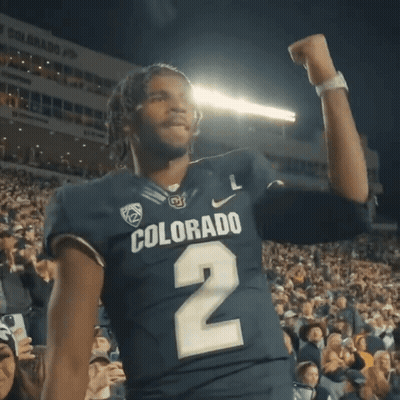 Man In Blue Colorado Jersey Fist Pump GIF