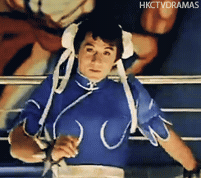 Man In Blue Costume Saying Hkctvdramas GIF