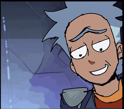 Man In Blue Costume Standing Before Cartoon Wall GIF