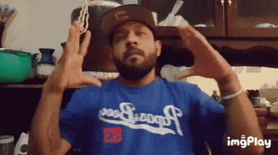 Man In Blue Dodgers Shirt Making Heart GIF