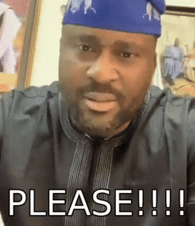 Man In Blue Hat And Black Shirt Saying Please GIF