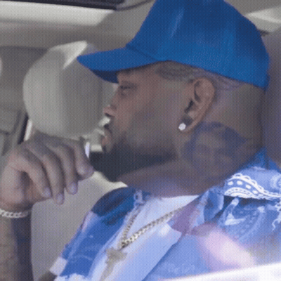 Man In Blue Hat And Blue Shirt GIF