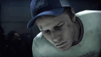 Man In Blue Hat And White Shirt Thunders GIF