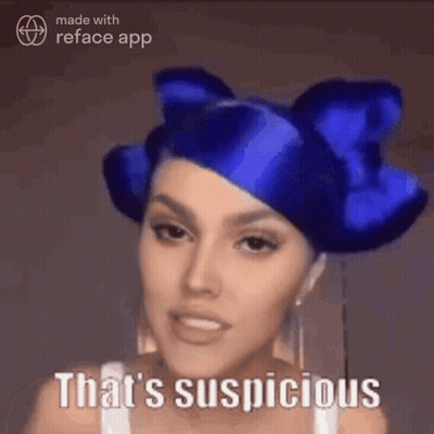 Man In Blue Hat Saying That's Suspicious GIF