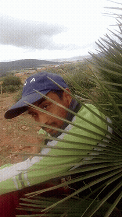 Man In Blue Hat With L GIF