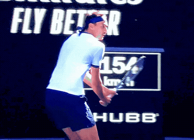 Man In Blue Headband And White Shirt With Letter W GIF