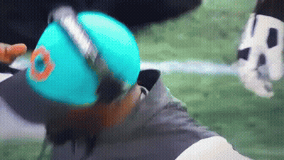 Man In Blue Helmet With Miami Dolphins Logo GIF