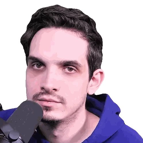 Man In Blue Hoodie At Microphone Sticker