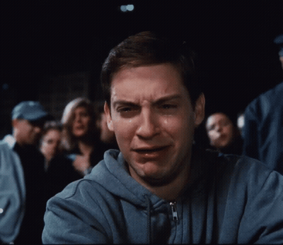 Man In Blue Hoodie Crying Before Crowd GIF
