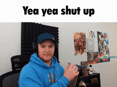 Man In Blue Hoodie Headphones Yea Yea Shut Up GIF