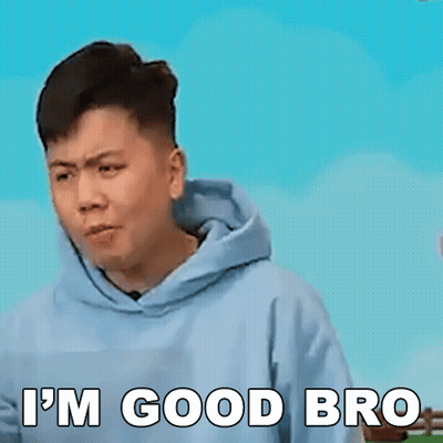 Man In Blue Hoodie Making Funny Face Says I'm Good Bro GIF