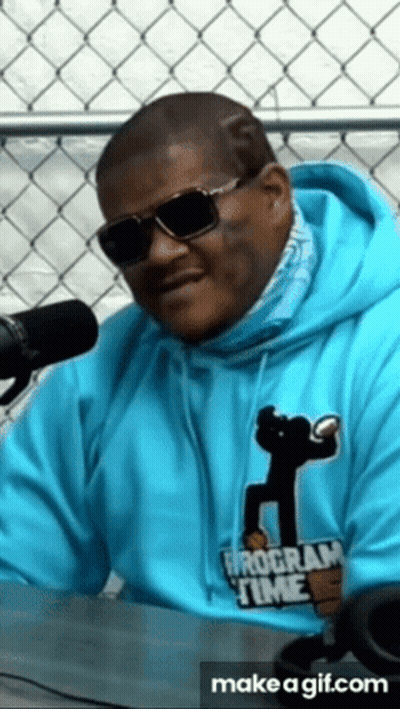 Man In Blue Hoodie Saying Program Time GIF