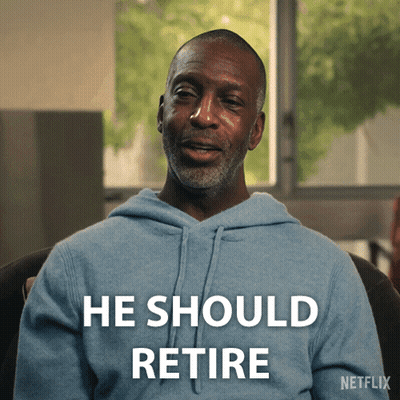 Man In Blue Hoodie Says He Should Retire GIF