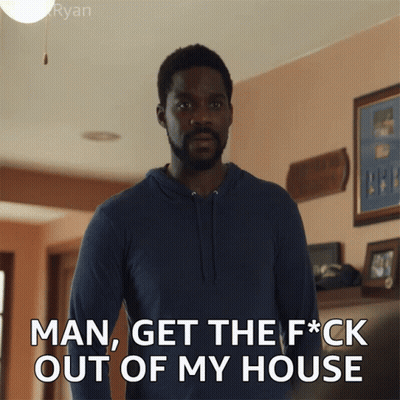 Man In Blue Hoodie Says Man Get The F Ck Out Of My House GIF