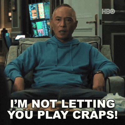 Man In Blue Hoodie Sitting On Couch Saying I'm Not Letting You Play Craps GIF