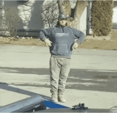 Man In Blue Hoodie Standing On Ramp GIF
