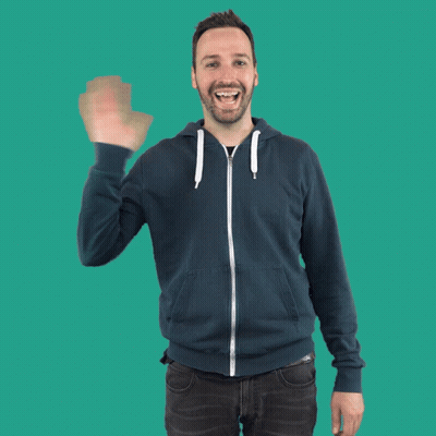 Man In Blue Hoodie Waving GIF