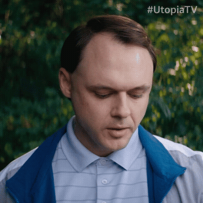 Man In Blue Jacket And White Shirt #UtopiaTV GIF