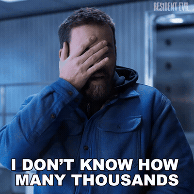 Man In Blue Jacket Covering Face Saying I Don't Know How Many Thousands GIF