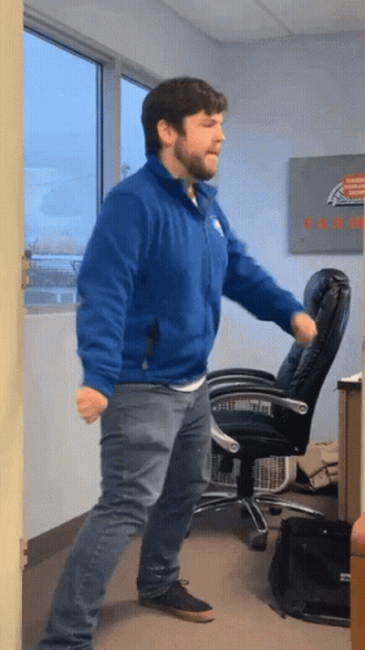 Man In Blue Jacket Dancing GIF