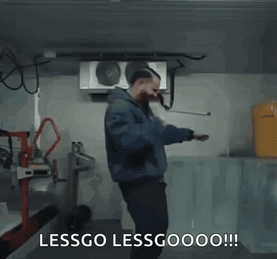 Man In Blue Jacket Dancing Lessgo Lessgoooo GIF