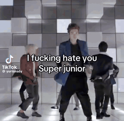 Man In Blue Jacket Dancing Says I Fucking Hate You Super Junior GIF