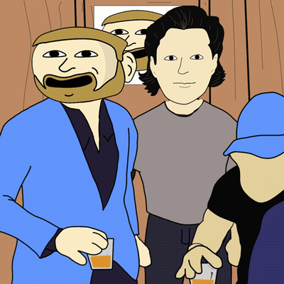 Man In Blue Jacket Holding Whiskey GIF