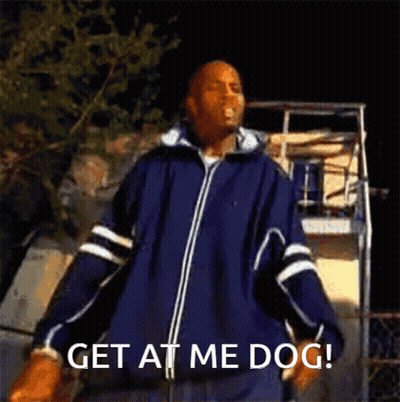 Man In Blue Jacket Saying Get At Me Dog GIF