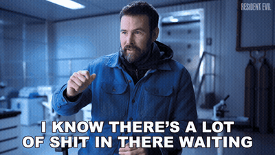 Man In Blue Jacket Says I Know There Is A Lot Of Shit In There Waiting GIF