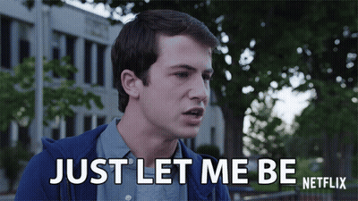 Man In Blue Jacket Says Just Let Me Be GIF