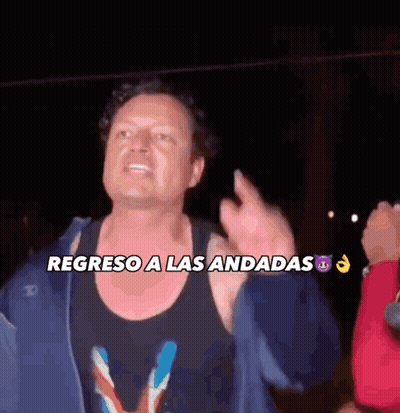 Man In Blue Jacket Says Regreso A Las Andadas GIF