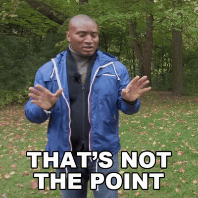 Man In Blue Jacket Says That's Not The Point Hands Outstretched GIF