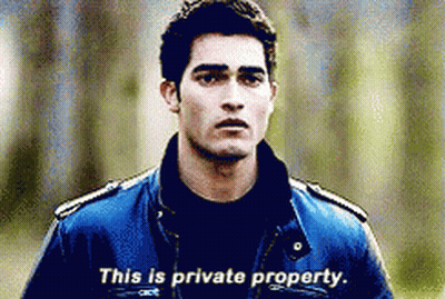 Man In Blue Jacket Says This Is Private Property GIF