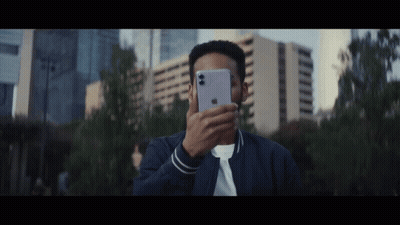 Man In Blue Jacket Taking Picture GIF