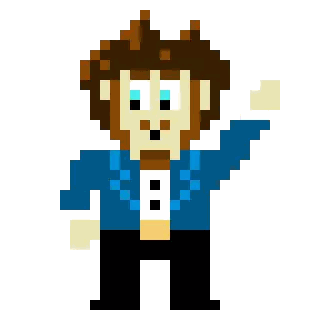 Man In Blue Jacket Waving Sticker