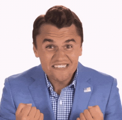 Man In Blue Jacket With American Flag GIF