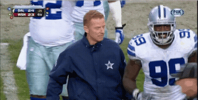 Man In Blue Jacket With Star And Football Player Number 96 Jersey GIF