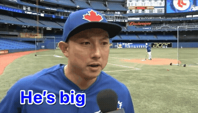 Man In Blue Jays Hat Interviewed By Man In Suit GIF